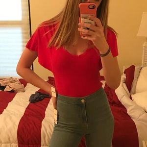 Free People pink bodysuit. Size XS/S.